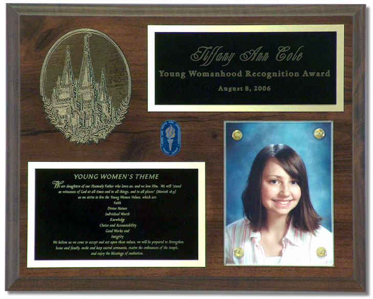 Individual Young Women Plaque Individual Young Women Plaque