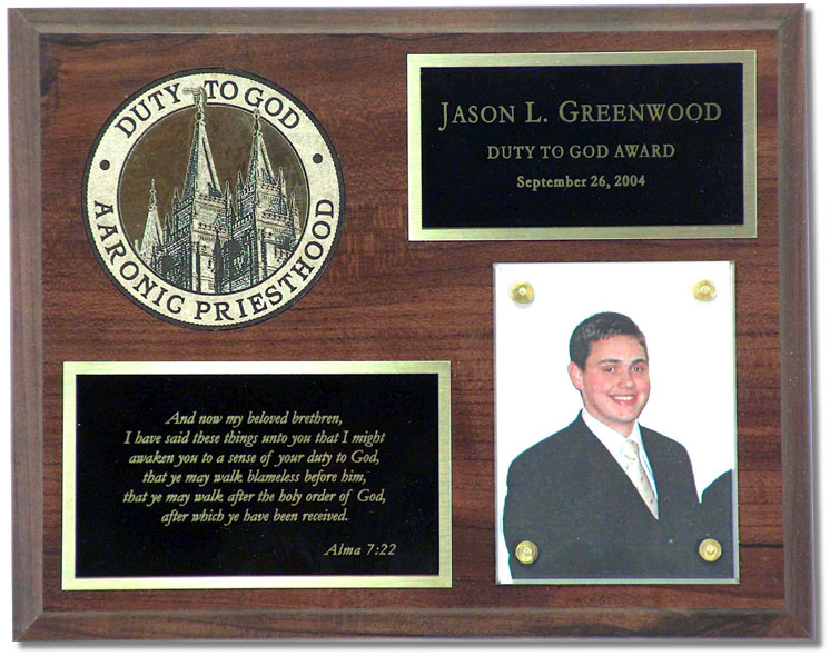 Individual Duty to God Plaque - Click Image to Close